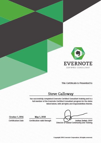 Evernote Certified Consultant Certificate