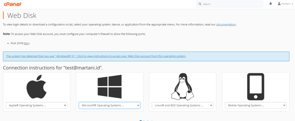 How to use cPanel Web Disk