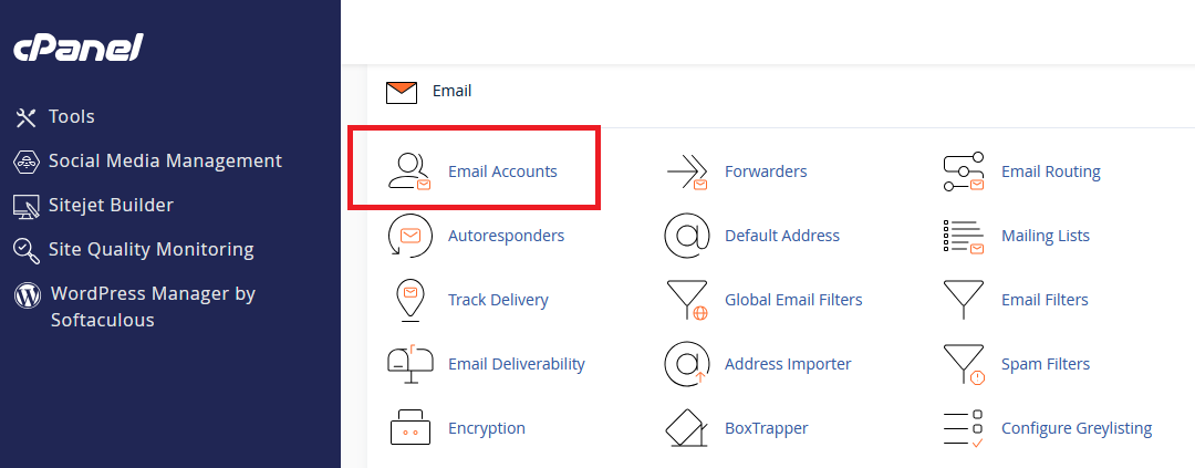 Create a new email address with cPanel