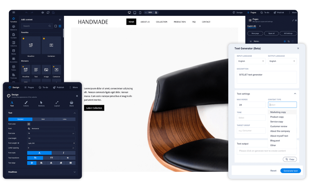 web design dashboard