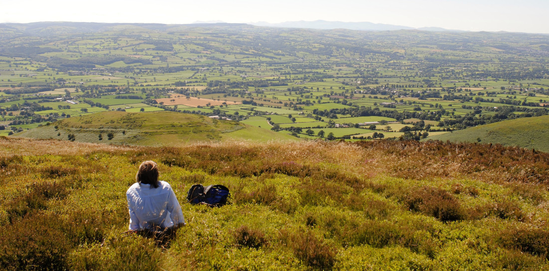 a panorama of open countryside